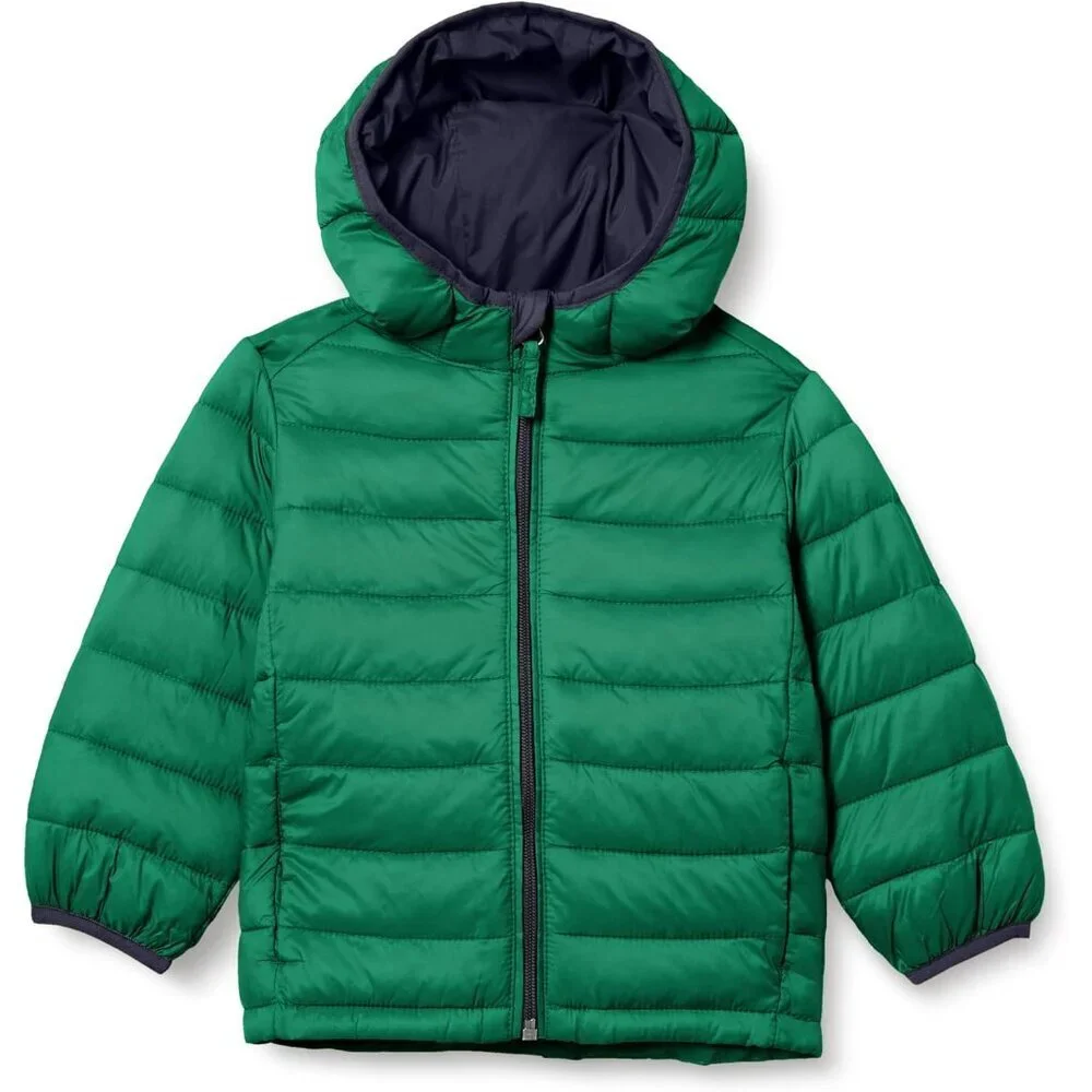 Boys Lightweight Water-Resistant Packable Hooded Puffer Jacket
